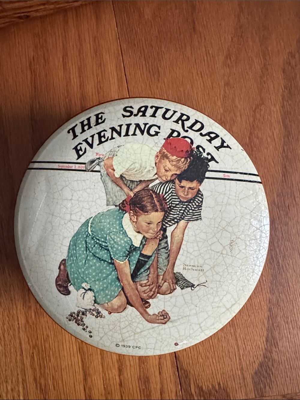 The Saturday Evening Post Vintage Tin with Children Illustration